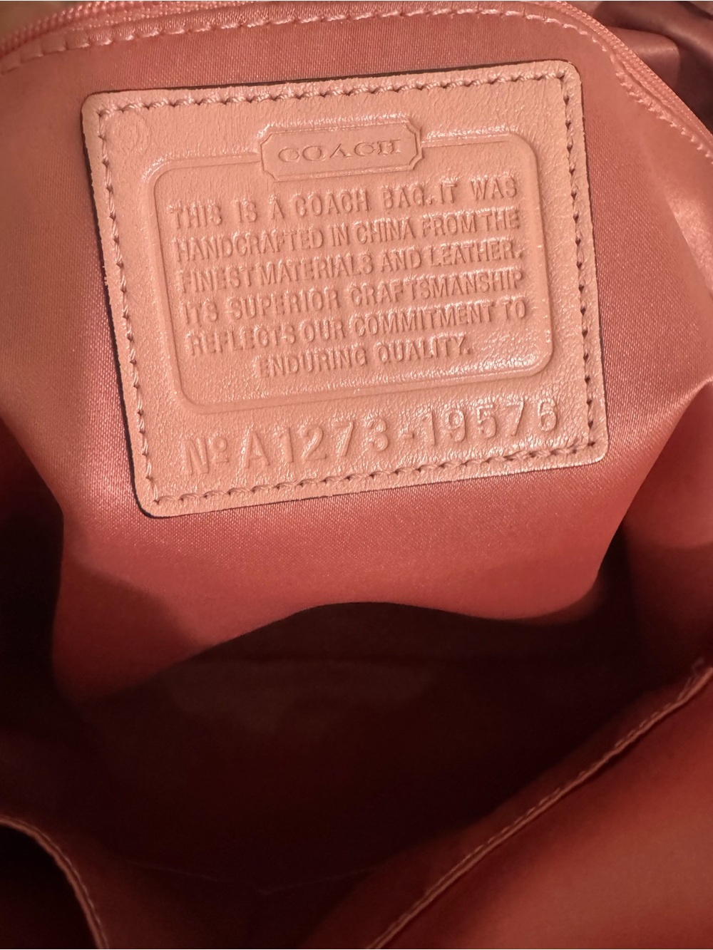 Coach RARE Y2K Audrey Motif Canvas Seashell Medium Cinched Tote - Picture 7 of 16
